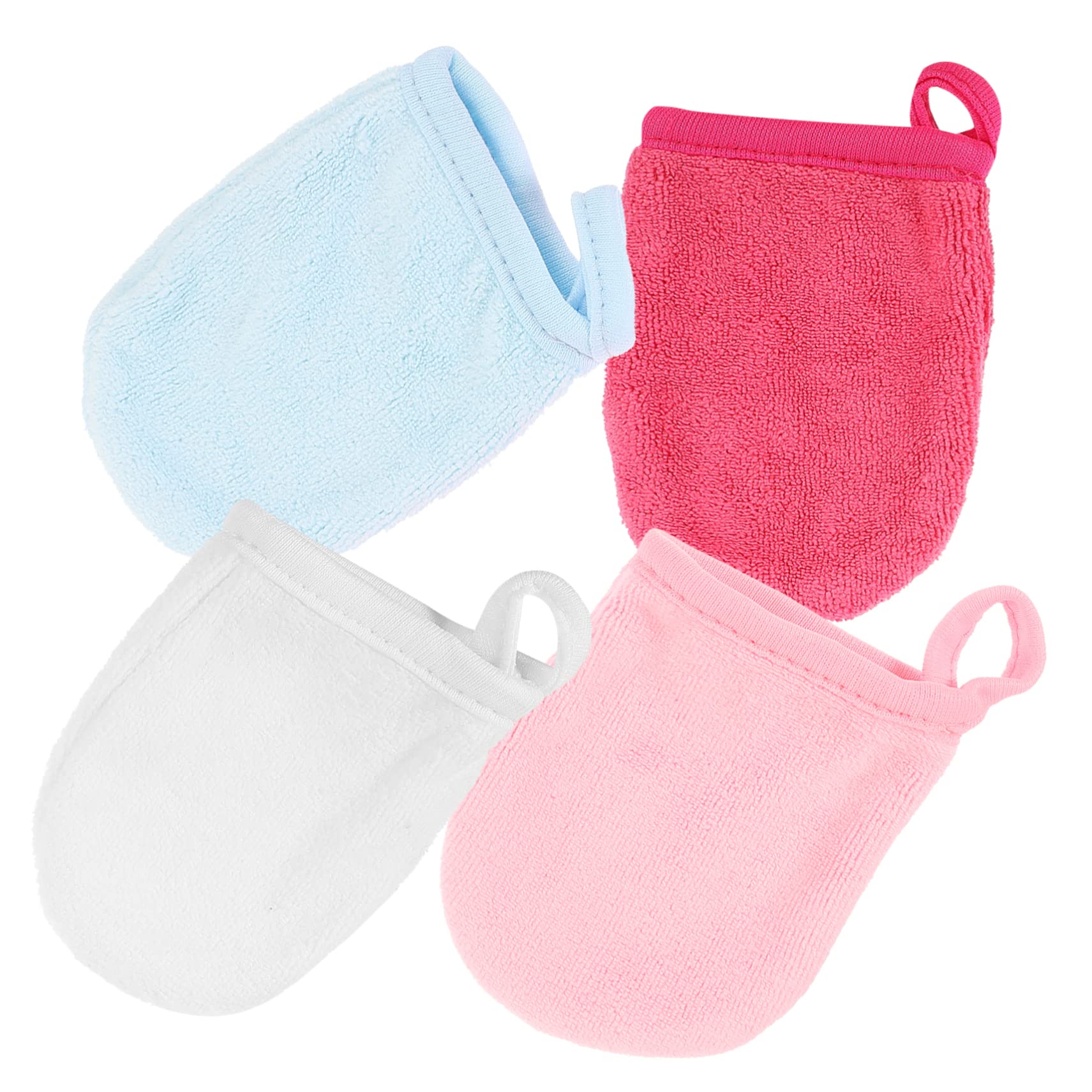minkissy 20pezzi Guanti Per Pulizia Viso Microfibra Da Riutilizzabili Morbidi e Assorbenti Per Struccare e Lavare Viso Facili Da Usare e Portatili Colori Misti