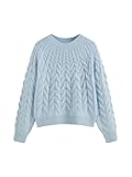 Cozy Sweaters for Women Trendy Cute Long Sleeve Crew Neck Casual Cable Knit Pullover Sweater Top Fall Outfits