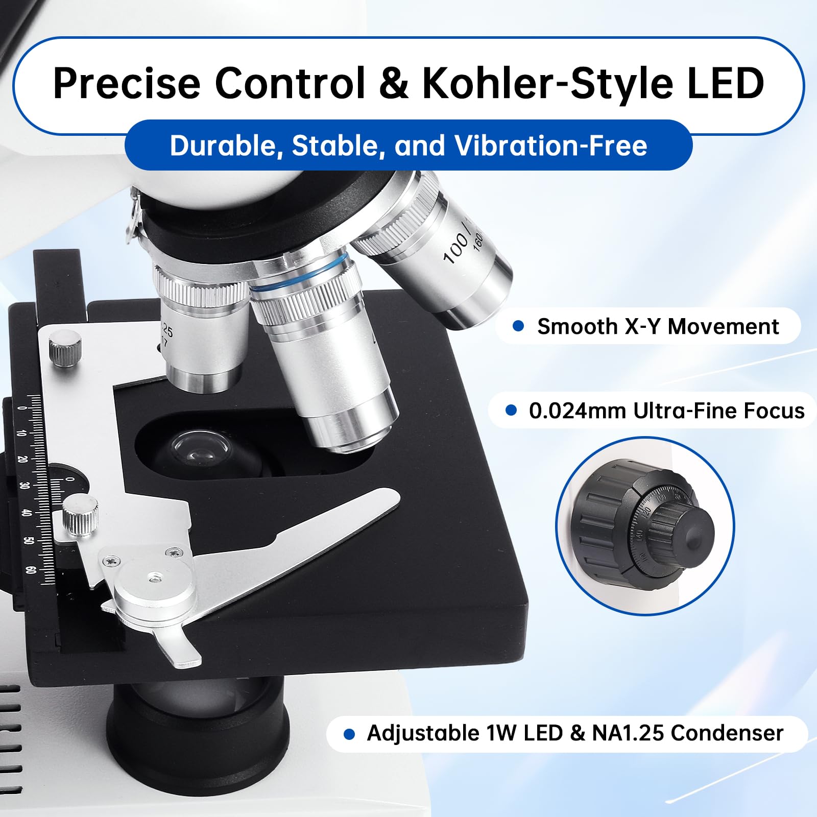 SWIFT SW320T Trinokular-Mikroskop 40X-5000X, professionelles Labor-Mikroskop mit 2MP Kamera, Tragetasche, Handyhalterung & Experimentierzubehör - Metallkörper für Erwachsene & Studenten
