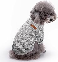 Vista 2 de Jecikelon - Ropa para mascotas, suéter suave, cálido y grueso, suéter de invierno para perros (talla S, color gris)