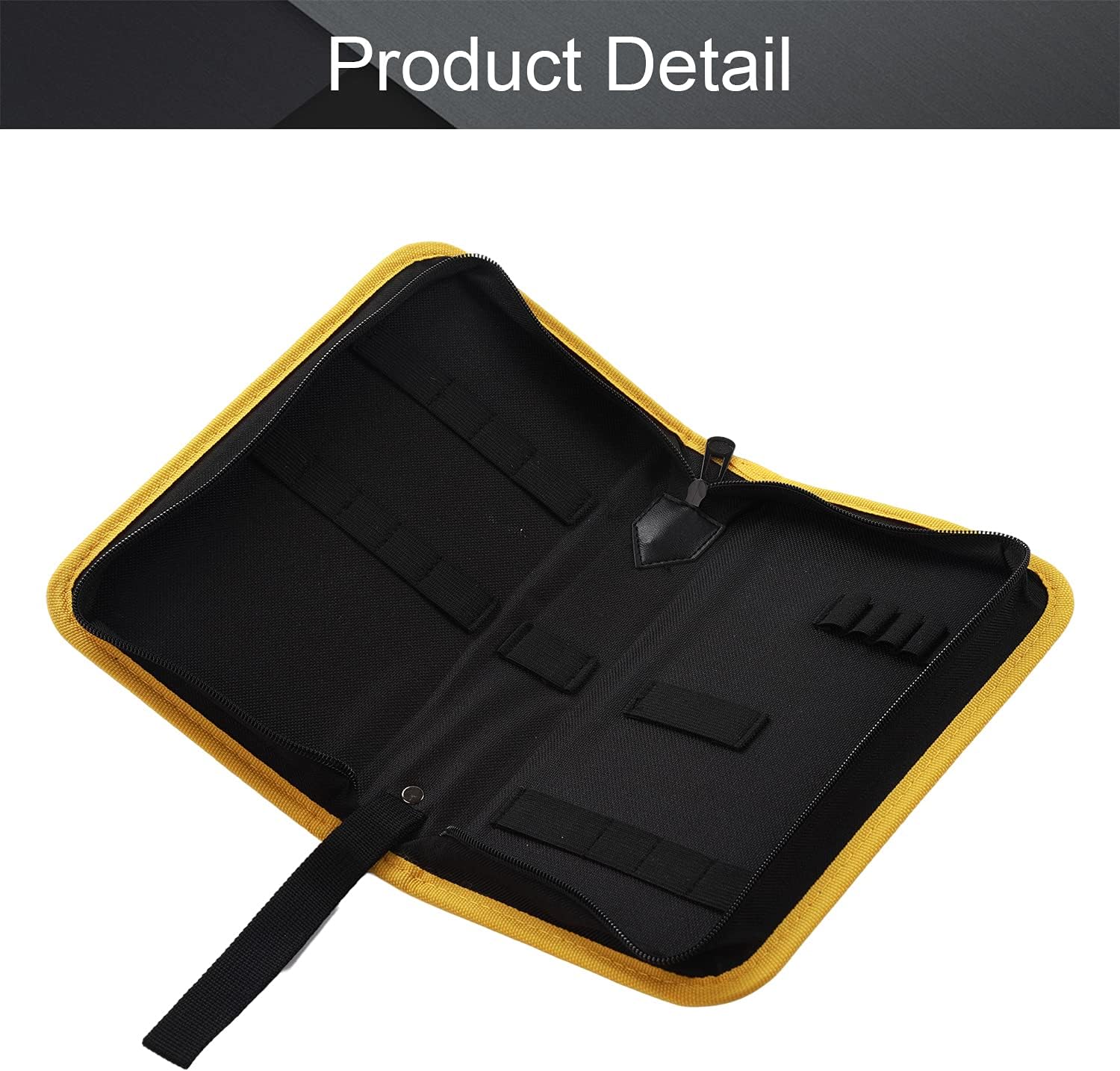 Utoolmart Professional Tool Pouch,Oxford Canvas Tool Pockets, Heavy Duty Tool Organizer,Fully Adjustable Work Belt,Waterproof,Protective Work Bag Black Medium