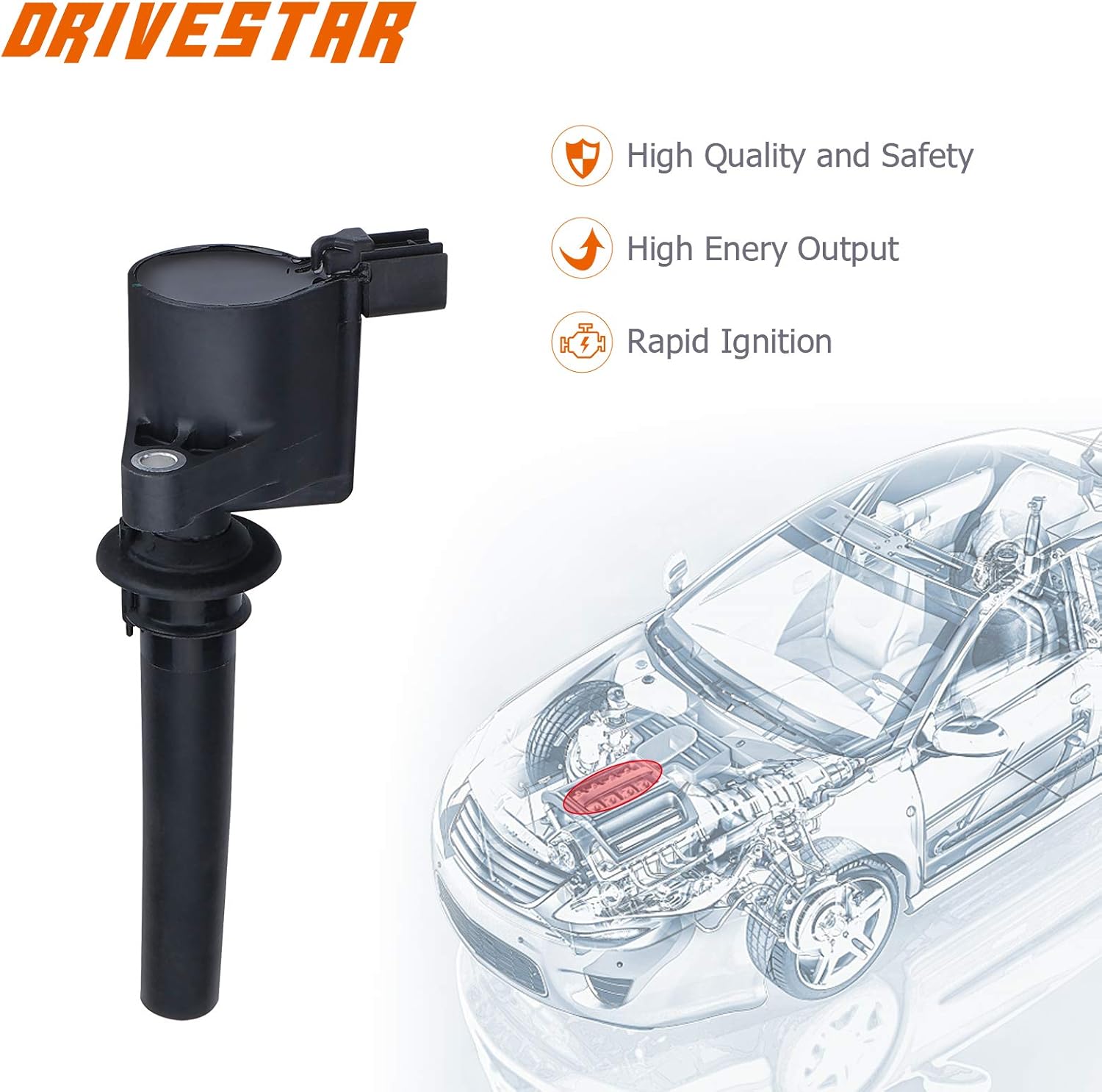 Ignition Coil Pack 2001-2008 for Ford Escape,2005-2007 for Ford Five Hundred,2001-2011 for Mazda Tribute 3.0L V6 Replacement for DG513 C1458 FD502 DG500