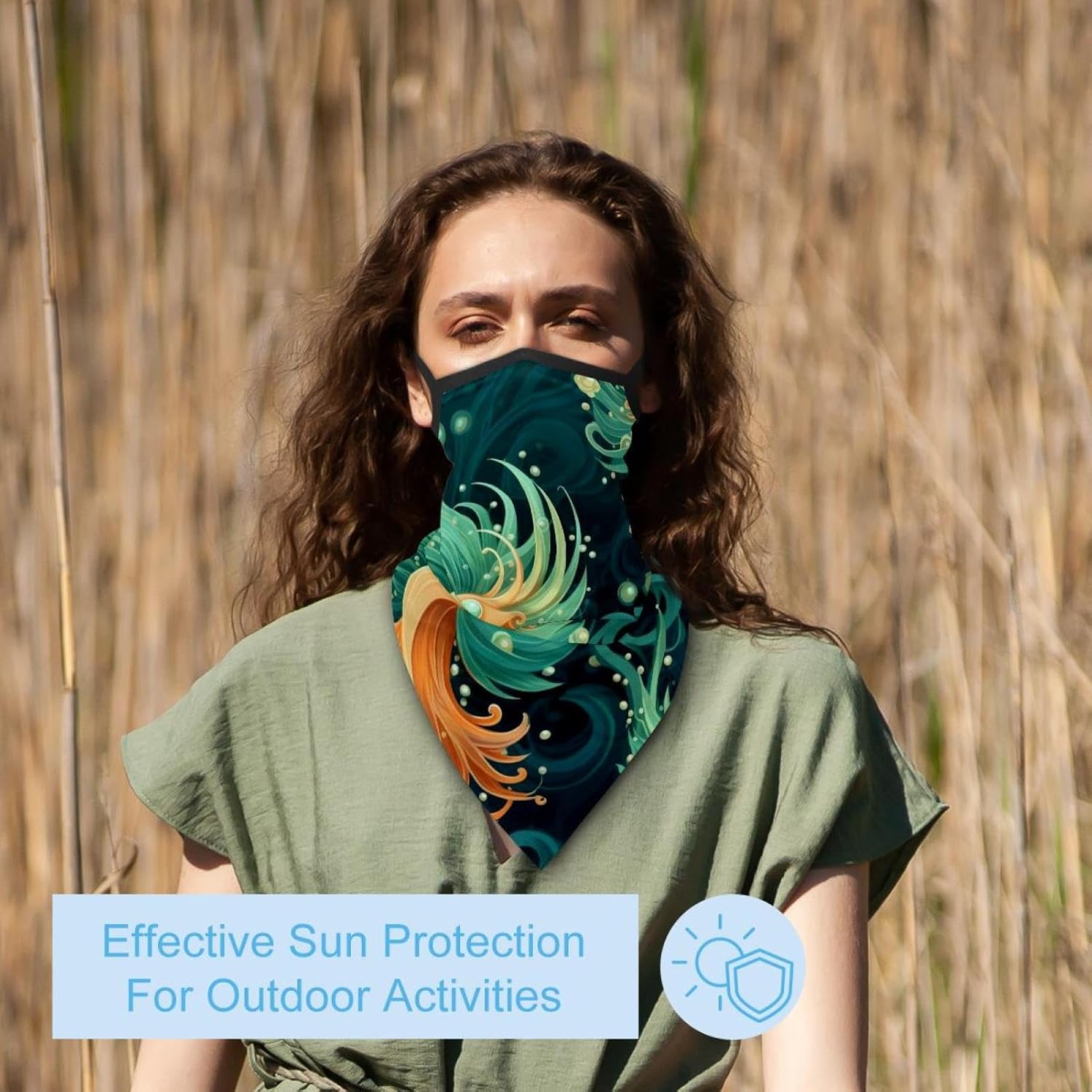4 Pieces Summer UV Protection Cooling Neck Gaiter Face Clothing Neck Gaiter Mask Scarf Sunscreen Breathable Bandana, Sea Lion