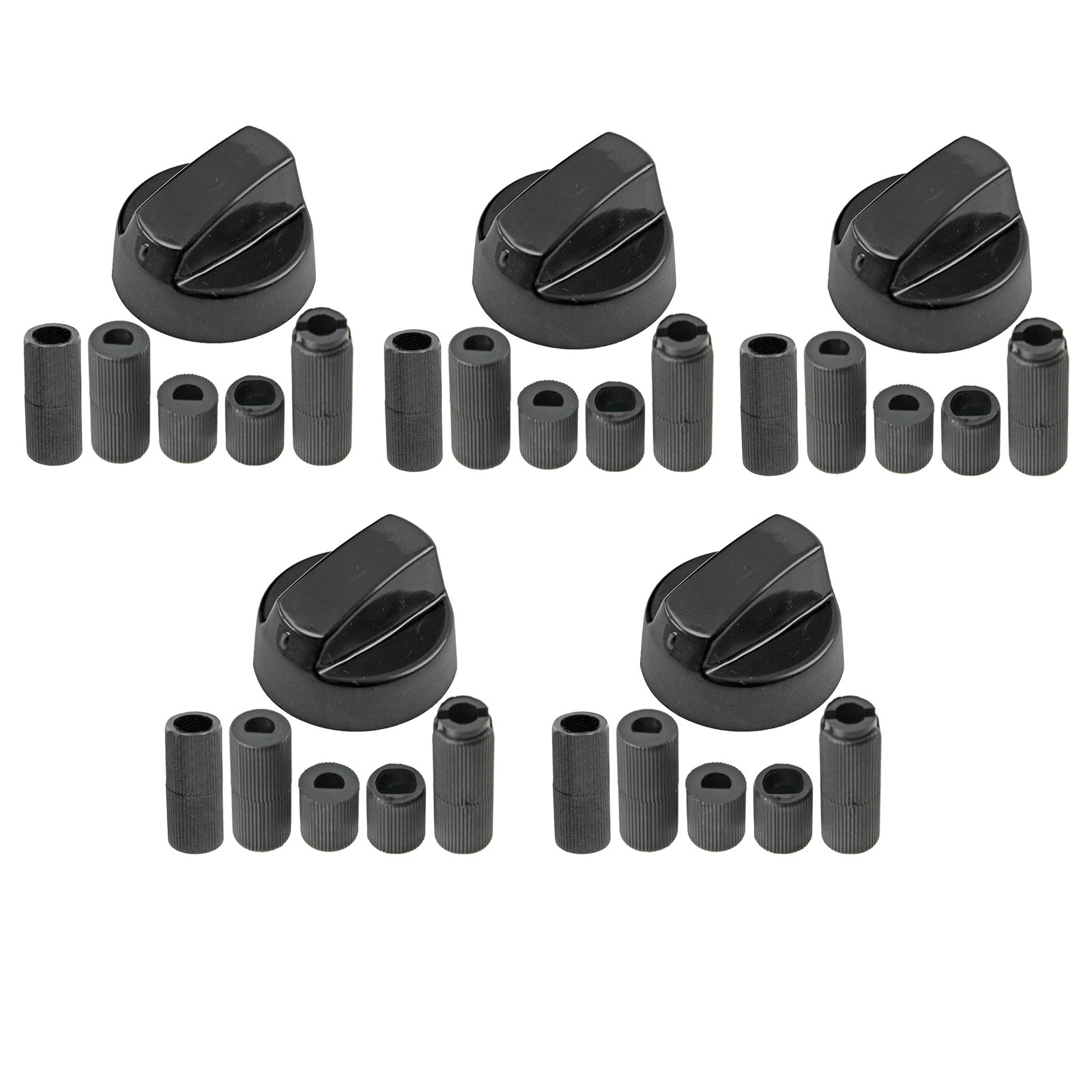 Spares2go Control Switch Knob for Bush, Gorenje & Proline Oven Cooker/Hobs (Black, Pack of 5)