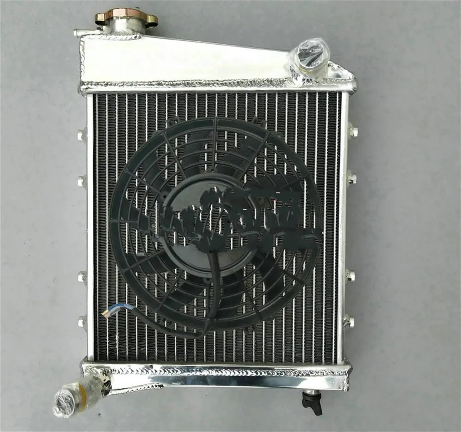 Zestaw Chłodzący,Radiator Do Austina Do Rovera Do Cooper S Morris 1275 GT MT 1967-1991 WSZYSTKIE MODELE I LUB Z WENTYLATOREM 40 MM GRZEJNIK ALUMINIOWY(Radiator And 1 Fan)