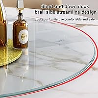 Vista 6 de Tocadiscos redondos de vidrio templado de 20 pulgadas, resistente, silencioso/suave/no es fácil de volcar, bandeja giratoria para servir, Ø 19.7