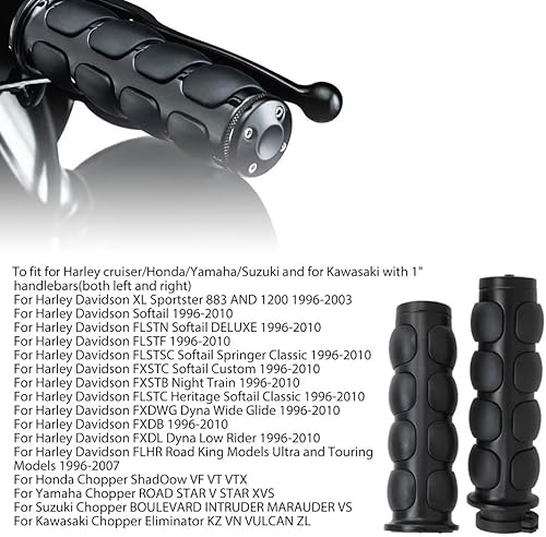 Miniatura 7 de MEILIANJIA 1 par negro 1 "manillar de motocicleta puños para Harley Davidson Dyna Super Glide Custom FXDC 2011