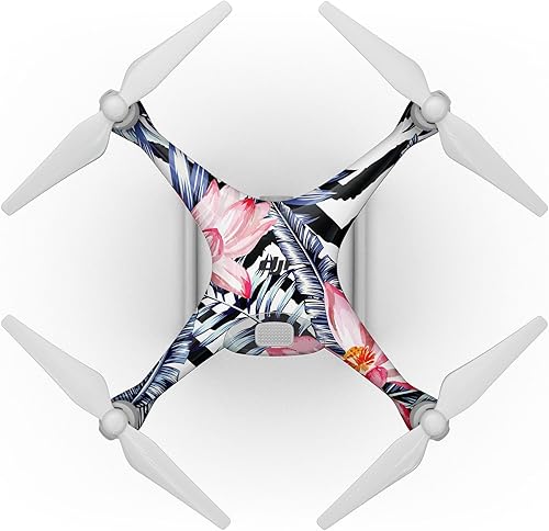 Miniatura 1 de DesignSkinz - Compatible con Drone DJI Spark - Vinilo adhesivo protector resistente a los arañazos - Vivid Tropical Chevron Floral v1