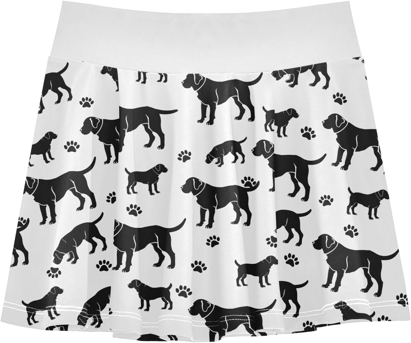 visesunny Labrador Silhouette Dog Girl's Golf Skirt Athletic Tennis Skort Sport Activewear with Double Layer Pockets