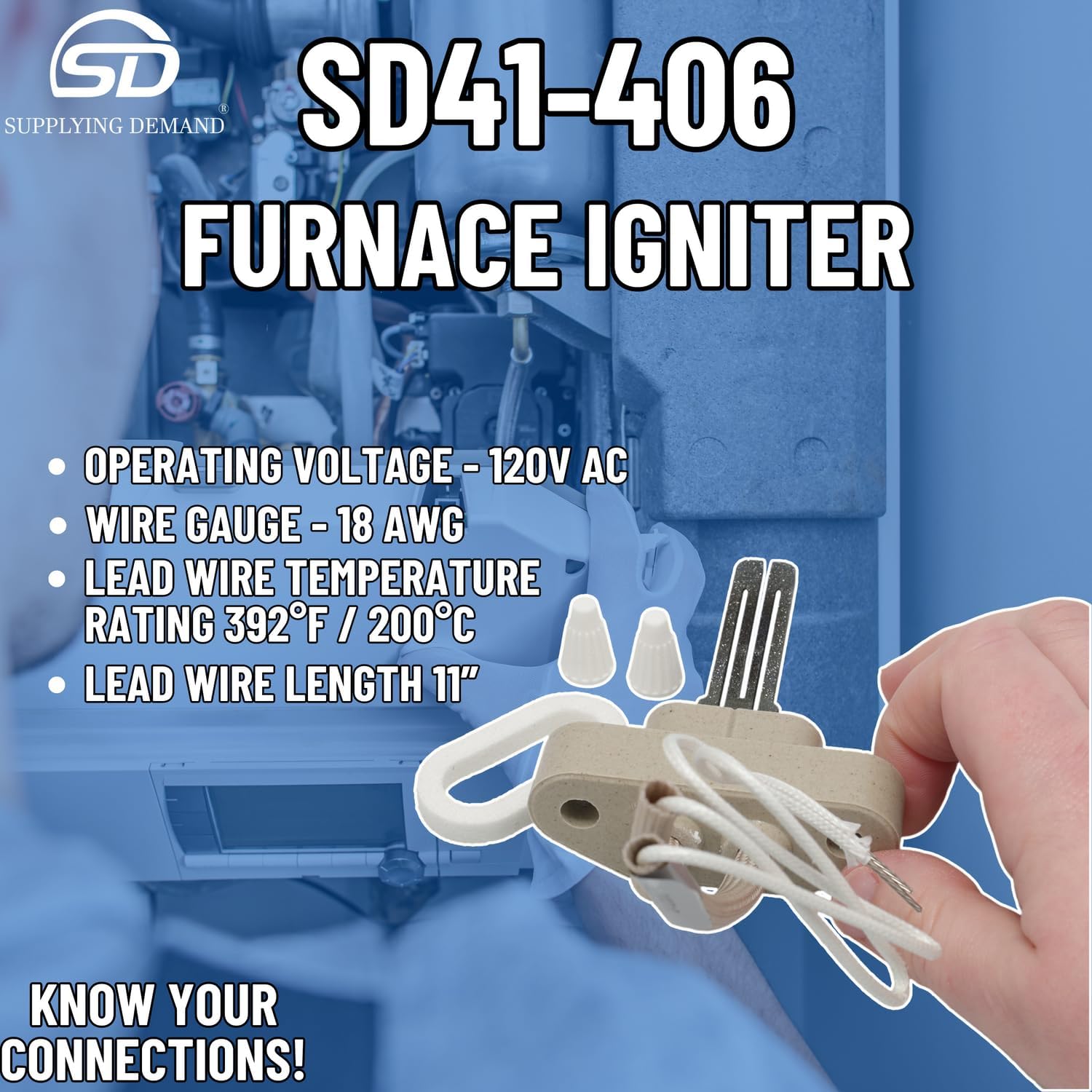 Supplying Demand 41-406 HVAC Furnace Igniter - Replaces Q4100C9050 & 767A-374