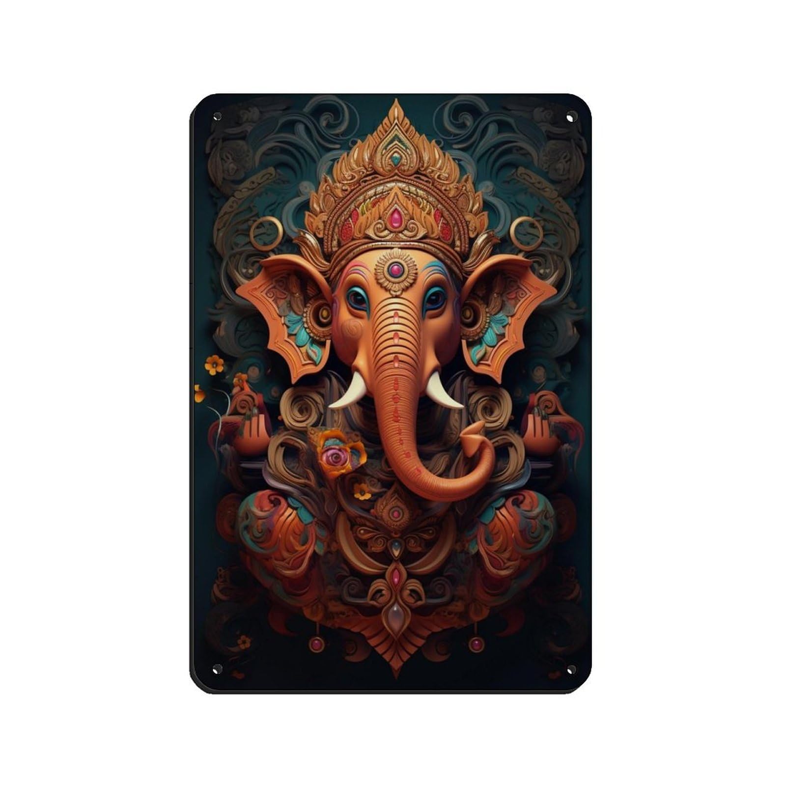 Ganesh Art, Home Decor Tin Sign Vintage Metal Pub Club Cafe Bar Home Wall Art Decoration Poster Retro 8x12inch(20x30cm)