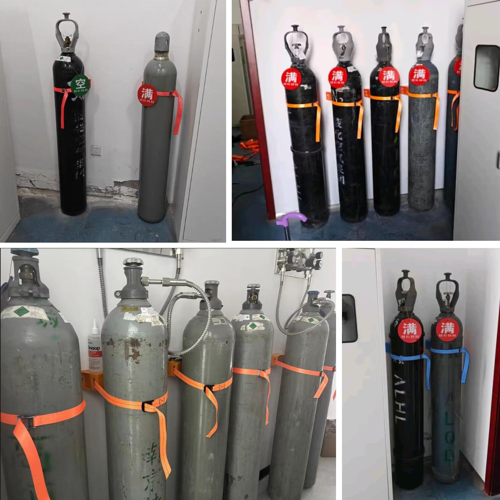 Soportes para Bombonas de Oxígeno Soporte para Tanque de Oxígeno de 2 Unidades para Montaje en Pared, Soporte para Cilindro de Gas Nitrógeno/Acetileno/Propano ABS, Soporte para Cilindro de Oxígeno par
