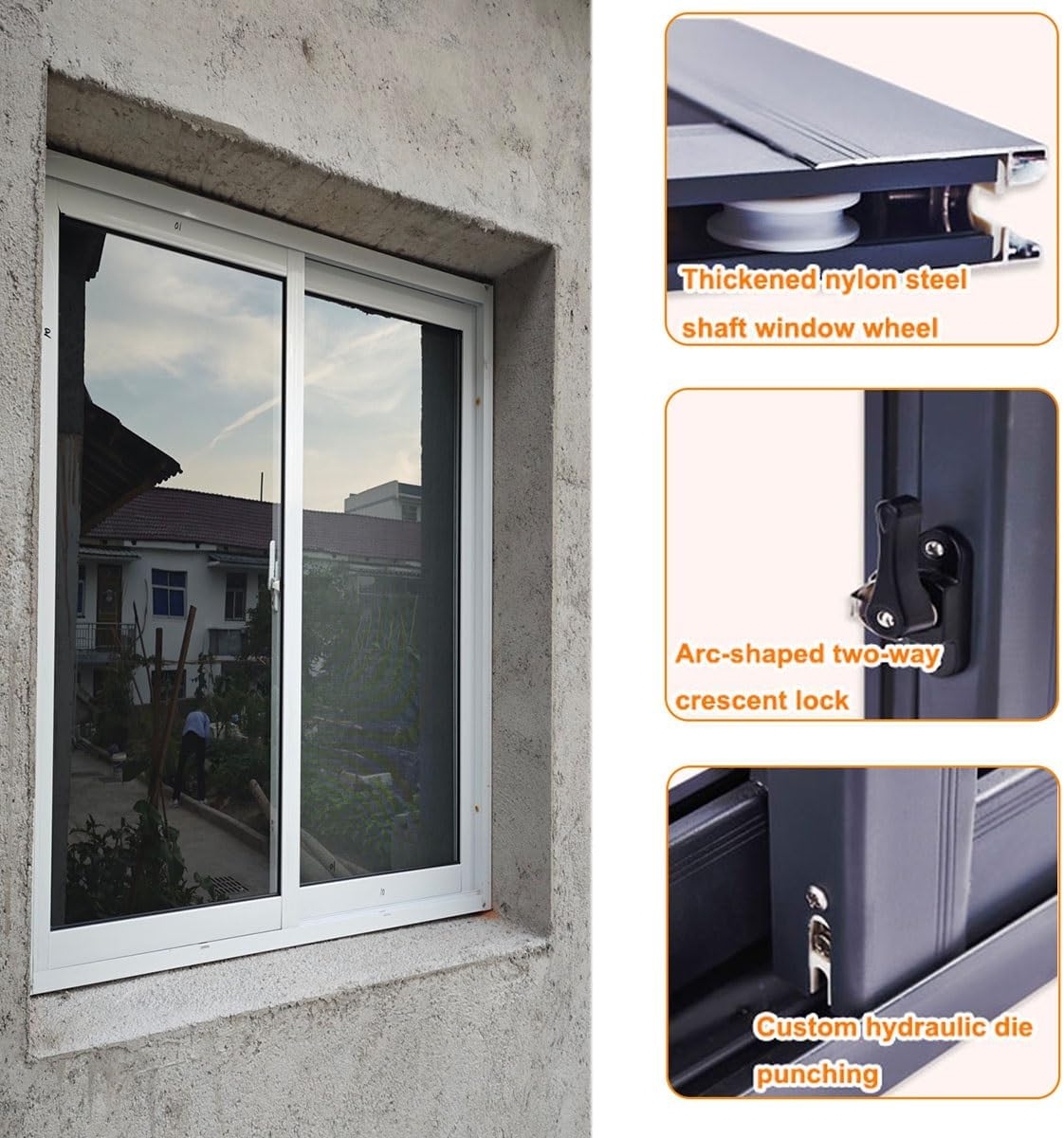 Replacment Basement Window House Sliding Window White Aluminum Frames Tempered Glass 20'' 22'' 26'' 32'' 35'' 38'' 40'' Width Household Windows for Barns Shed Bathroom(White,34x22in)