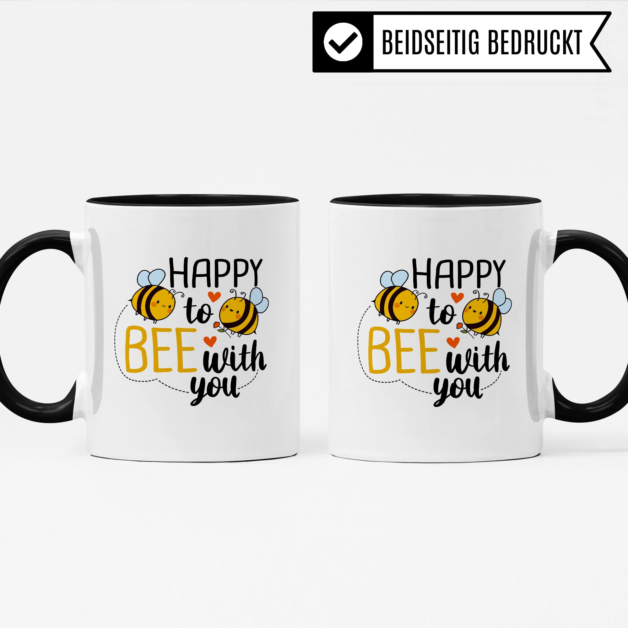 Tasse à Café Avec Inscription « Happy To Bee With You » - Cadeau Pour Couple - Idée Cadeau - Tasse D'abeille - Amis - Tasse à Café D'amitié - Blague