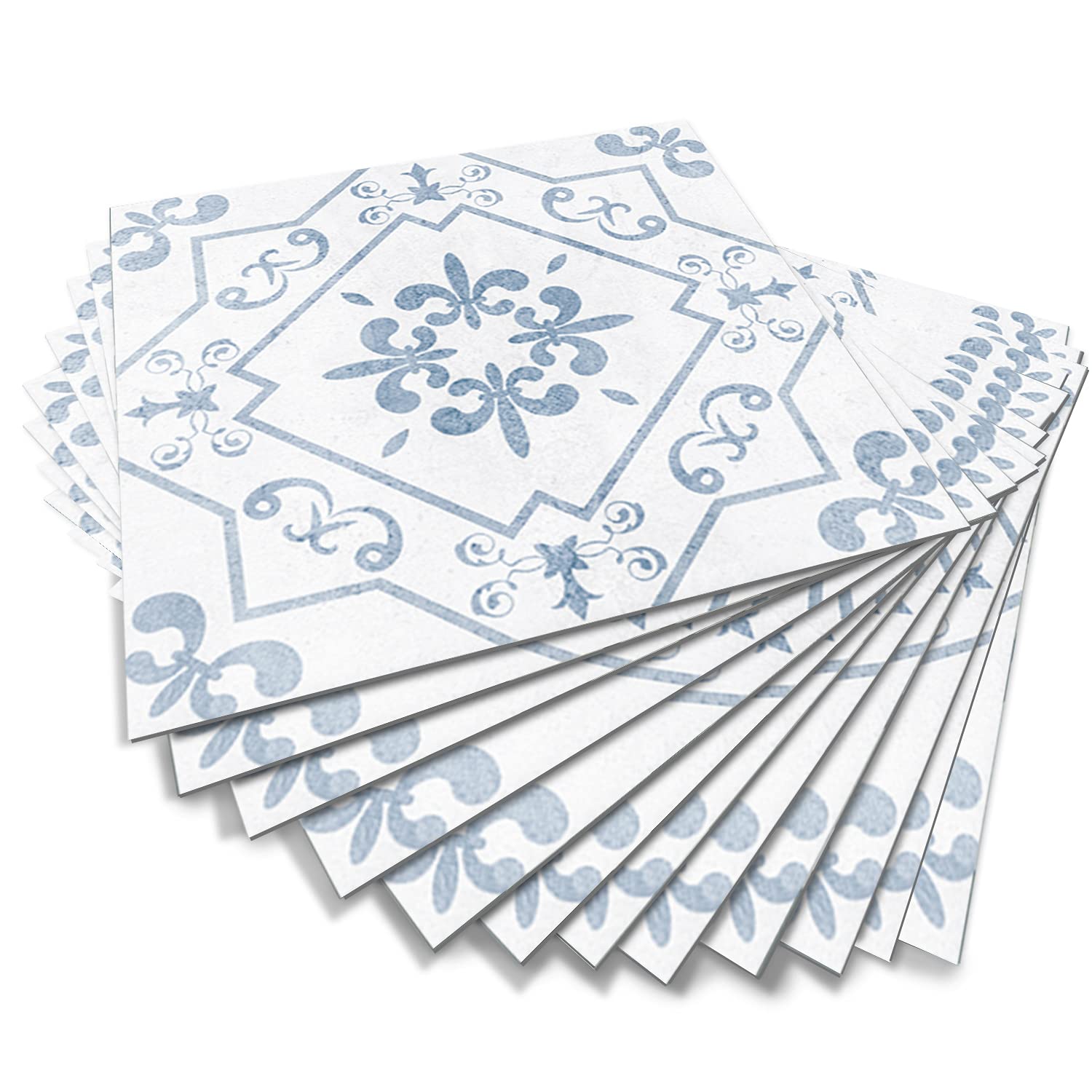 Alwayspon Peel & Stick Floor Tiles, Vinyl Sticky Back Sticker Decals, Non-Slip - Blue, 15cmX15cmX12Pcs — image 1