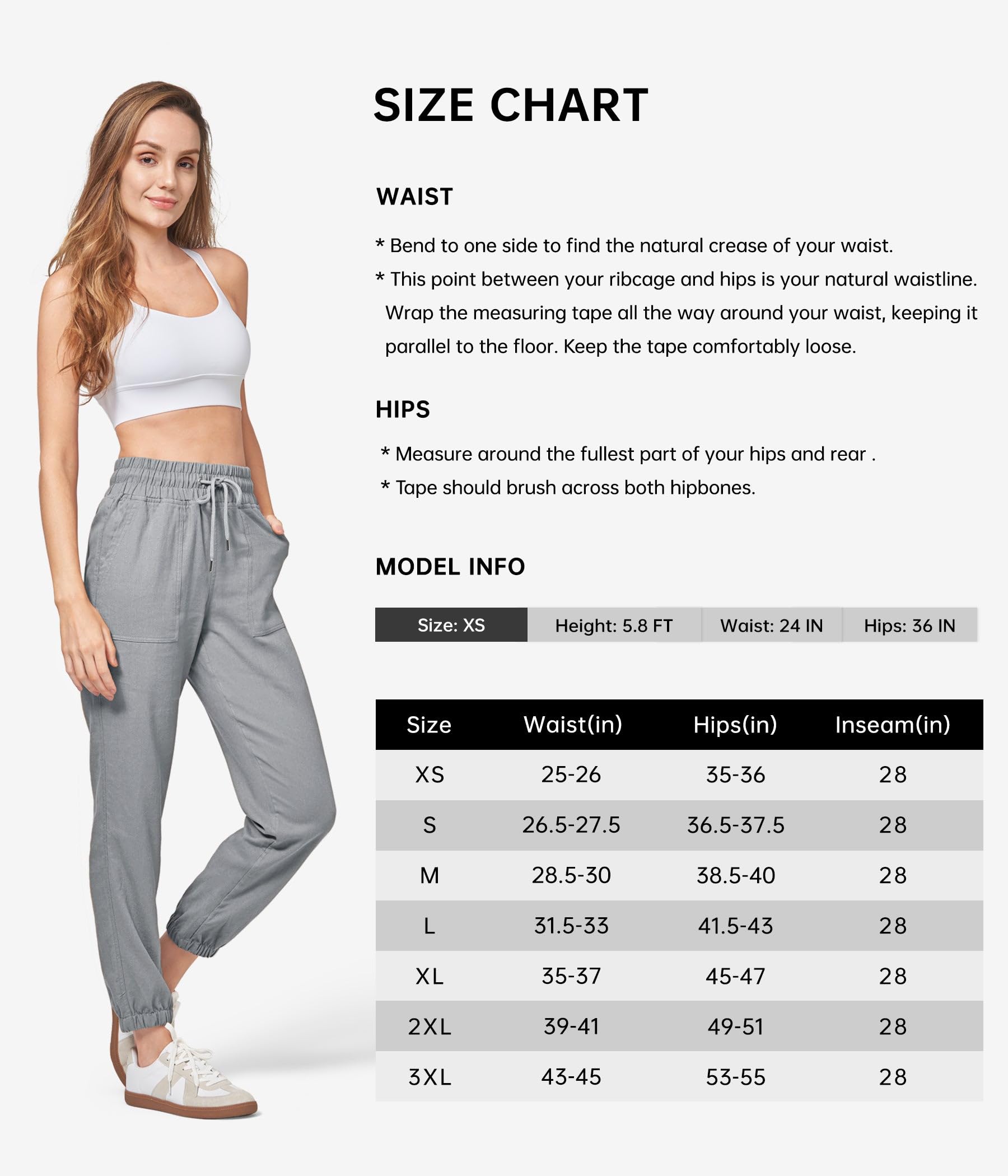 WILLIT Pantaloni da jogging da donna, in cotone, in lino, da jogging, casual, leggeri, da allenamento, da viaggio, estivi, con tasche