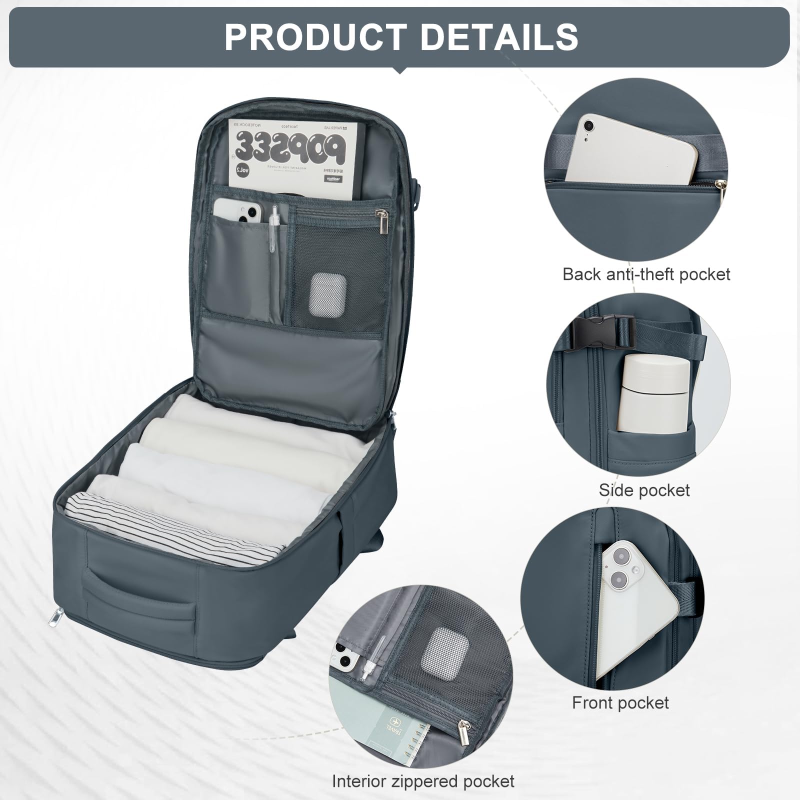 Zaino da Viaggio per Ryanair 40x20x25 Bagaglio a Mano Zaino Borse da Cabina per Ryanair Il Sedile Zaino Aereo Bagaglio a Mano Donna Borsa Cabina Viaggio Zaino Travel Viaggio Casual Daypack