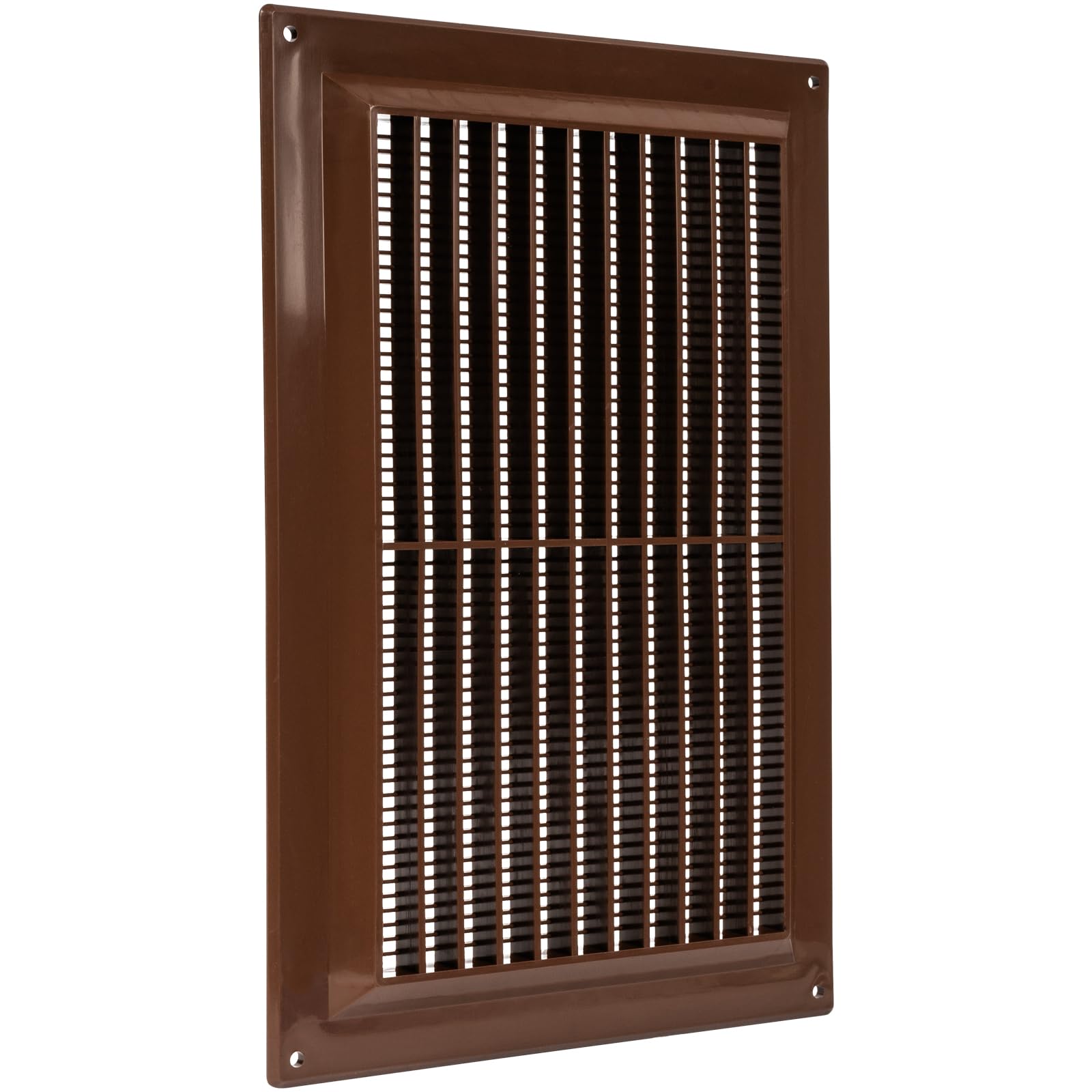 Repa Market Brown 10'' X 7'' Inch / 250 X 170 Mm Plastic Vent Cover - Rectangular Soffit Vent - Exhaust Ventilation Louver - Air Inlet Grille Cover - Built-In Screen Mesh - Hvac Vent Duct Cover