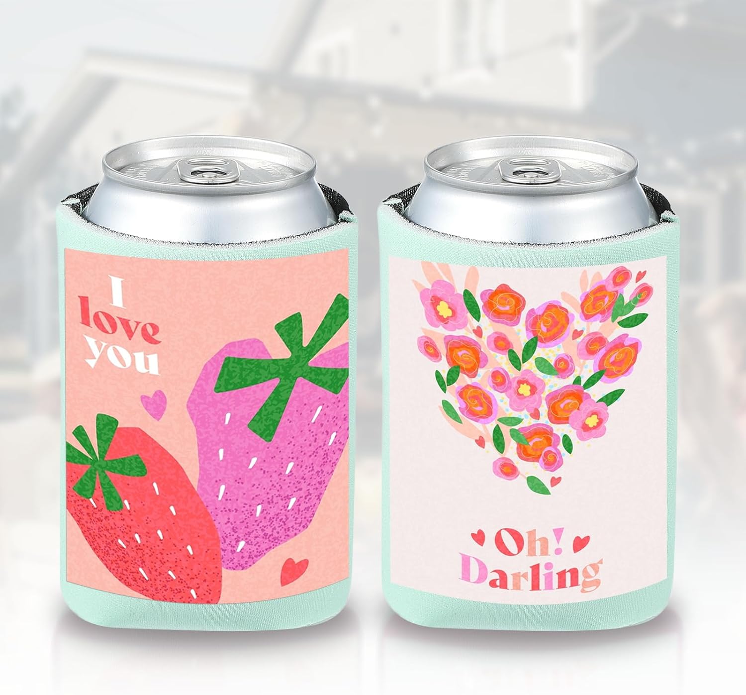 PATIKIL Blank Beer Can Cooler Sleeves, 100Pcs Plain Bulk Collapsible Bottle Sleeve Insulated Foam Can Cover for 10oz Bottle Can Wedding Party Events HTV Sublimation, Mint Green - Image 4