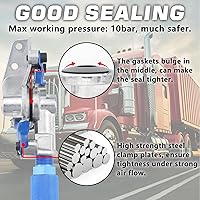 Vista 3 de Juego de 2 pares de manos Glad con 12 sellos de goma, aluminio Glad Hand universal rojo azul servicio de emergencia Gladhand Set