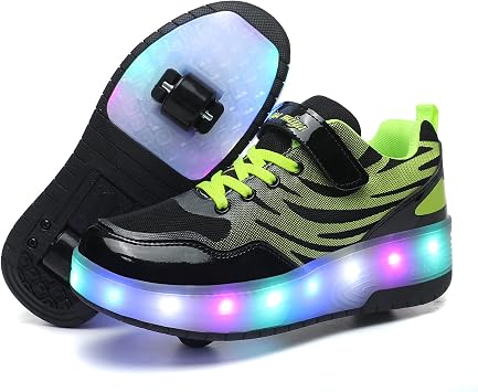 Spider Roller Skating Light Up Shoes USB Charging LED Sports Sneakers for Boys Girls Kids Birthday Thanksgiving Christmas Gift