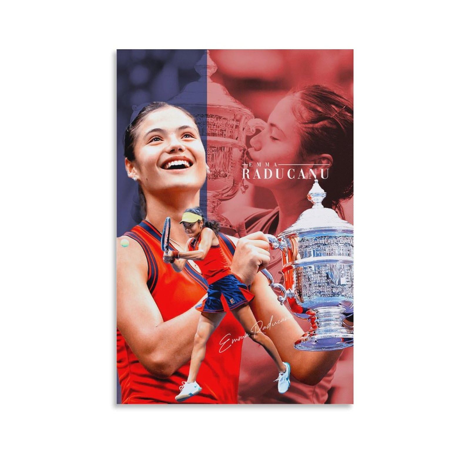 Emma Raducanu Young Tennis Star, idea regalo, 60 x 90 cm