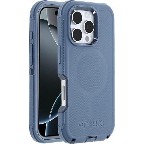 OtterBox Defender MagSafe iPhone 16 Pro Case, Baby Blue Jeans - Blue US Military MIL Standard Certified