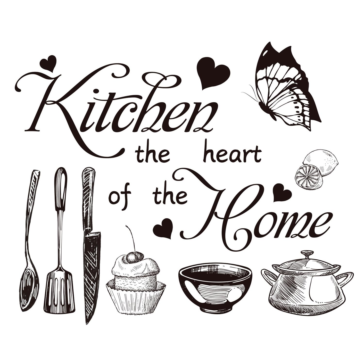Kitchen Decorations for Walls | PVC Warm Quote Wall Stickers | Removable Wall Art Kitchen for Dining Room