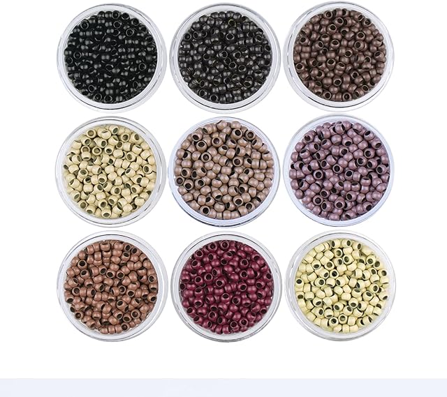 KOCONI Nano rings Nano beads Micro Rings Micro Beads Rings Micro Nano Beads Nano Ring (200Pcs Nano Ring, 1 Black)