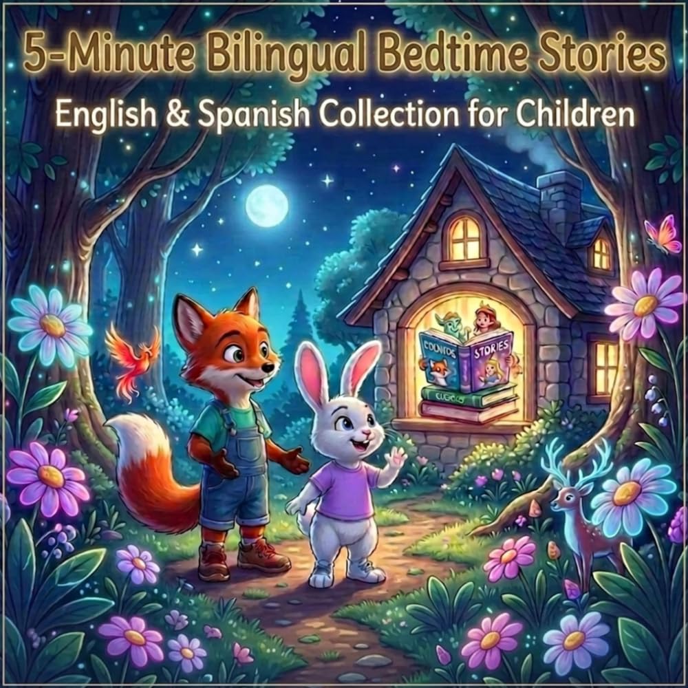 5-Minute Bilingual Bedtime Stories: Magical Adventures in English & Spanish for Kids: Discover Friendship & Fun with Lucas the Fox in Whispering Woods