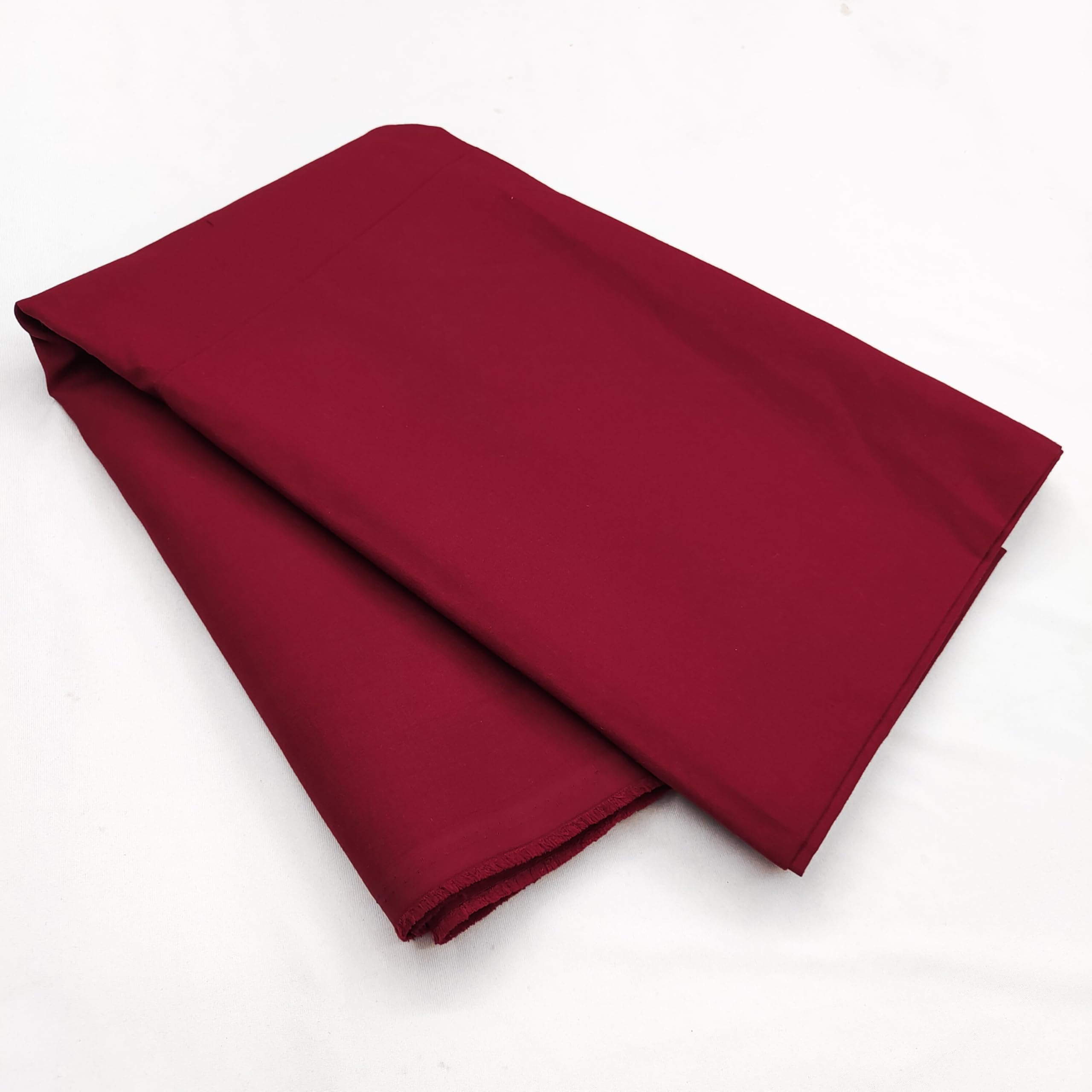 B-FASHION Solid Maroon Color Unisex Cotton Blend Kurti Fabric 1