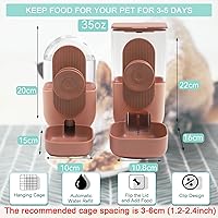 Vista 2 de Dispensador Automático Colgante de Alimentos y Agua, Juego de Alimentador de Gravedad para Conejos, Chinchillas, Conejitos de Indias, Erizos