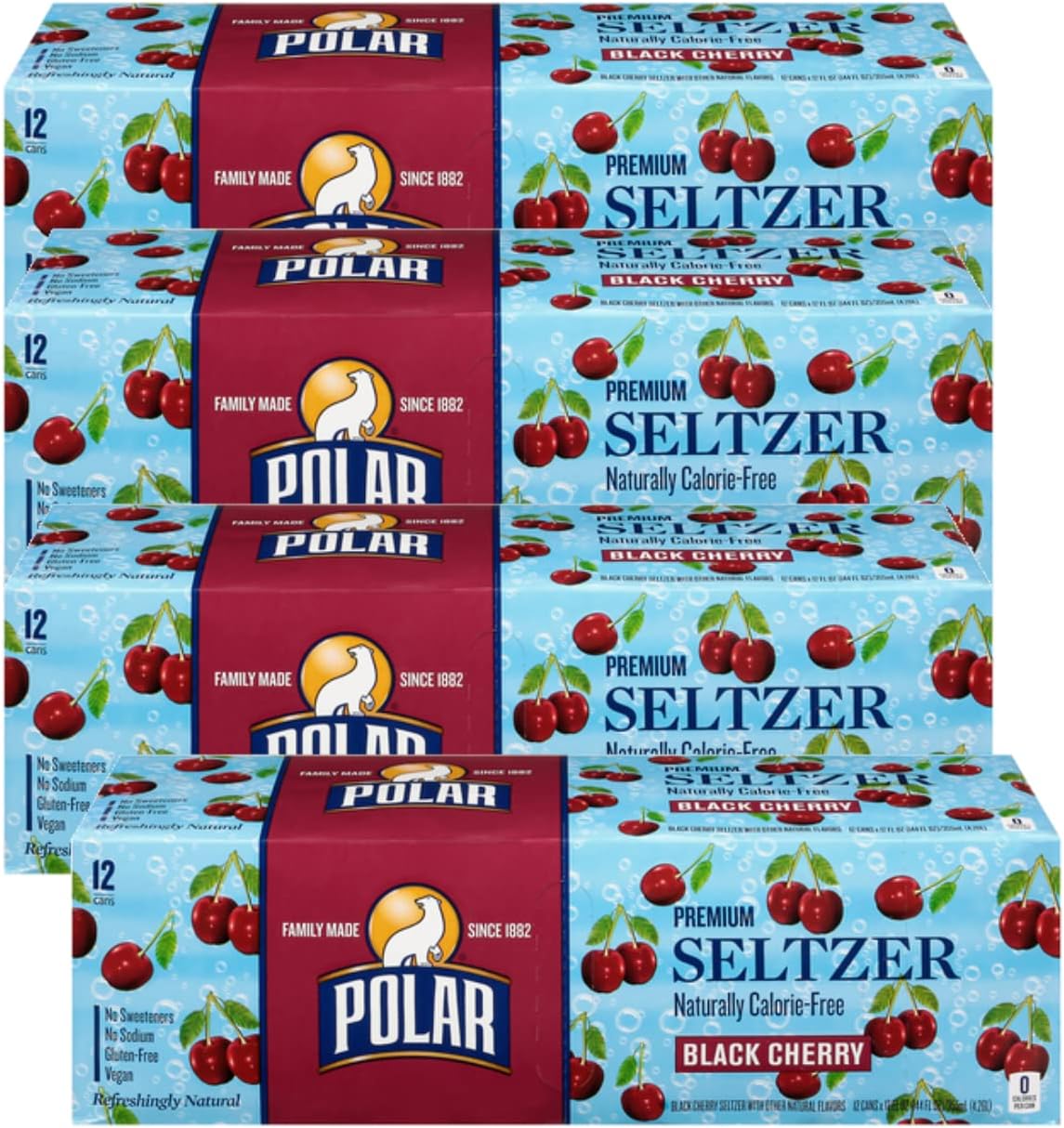Polar Seltzer Water Black Cherry 100 Natural Sparkling