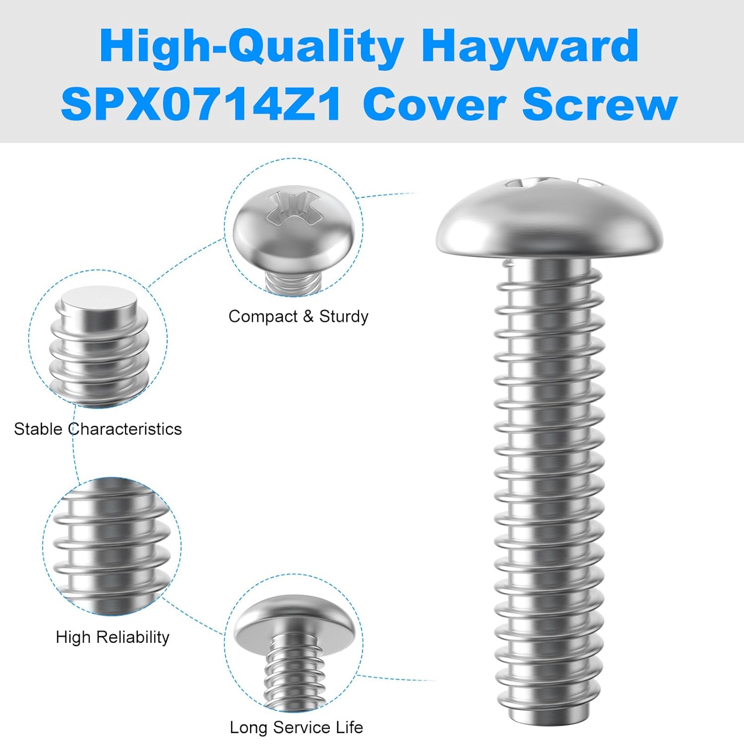 SPX0714Z1 Sand Filter Alves Cover Screw Replacement Hayward Multiport Valves and Sand Filter Systems - 6 Pack