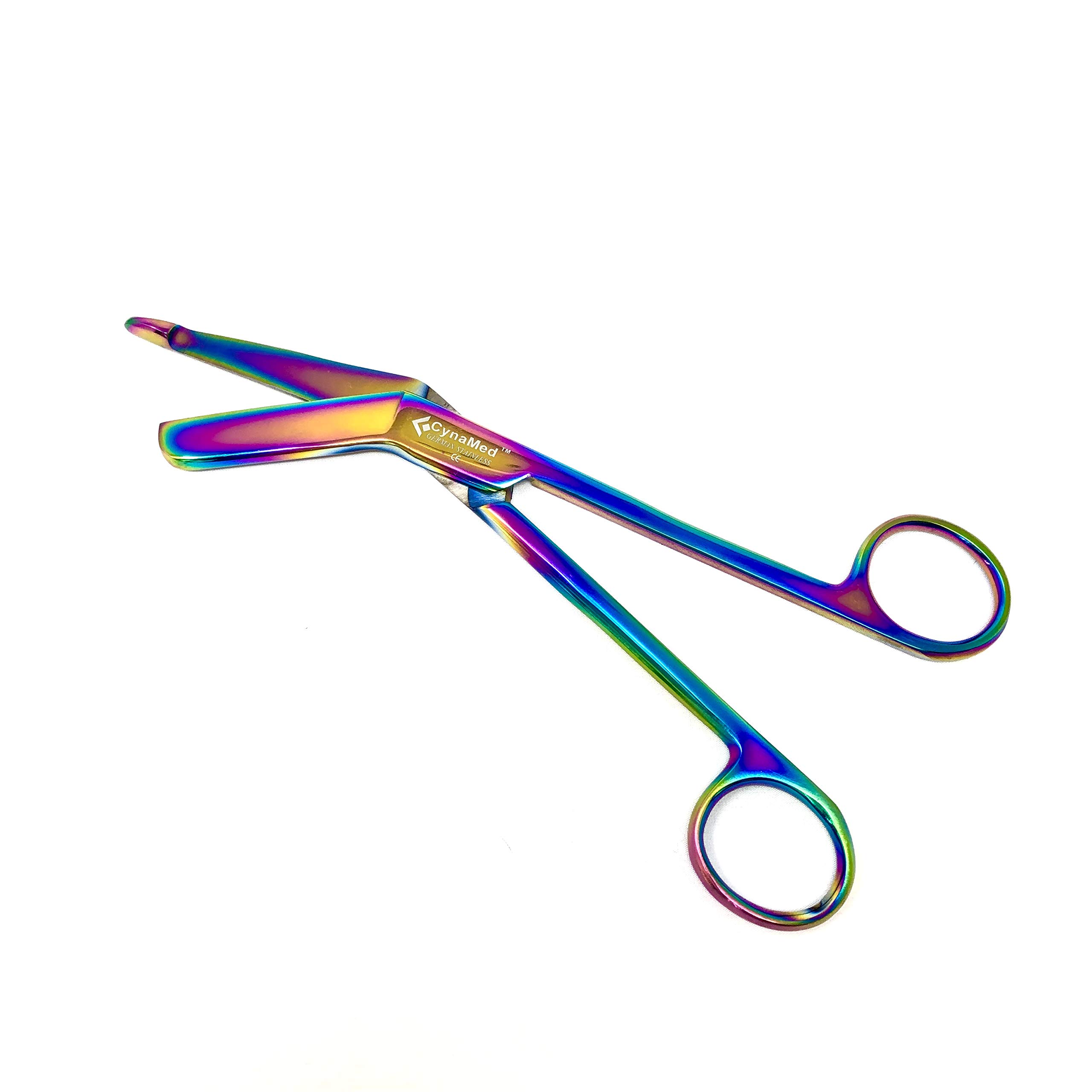 Cynamed Lister Bandage Scissors with Multicolor/Rainbow Titanium Coating - Perfect for EMT, Paramedics, First Aid Responders, Doctors, Nurses,