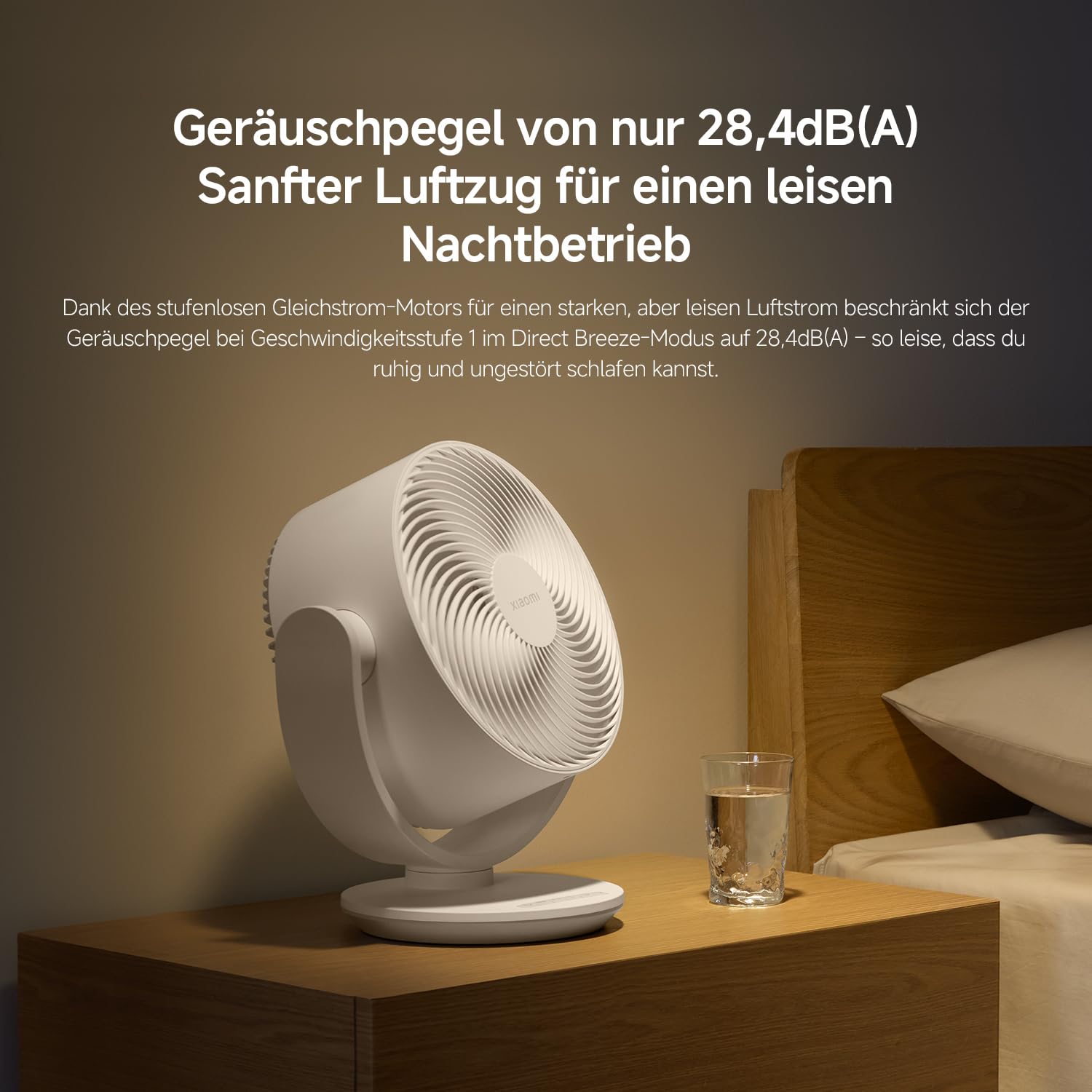 XIAOMI Smart Desktop Air Circulation Fan - Tischventilator mit 1180m³/h und 3D-Luftverteilung, 100 Stufen Windgeschwindigkeit, Ultra Leise 28.4dB(A), USB-C, Weiß