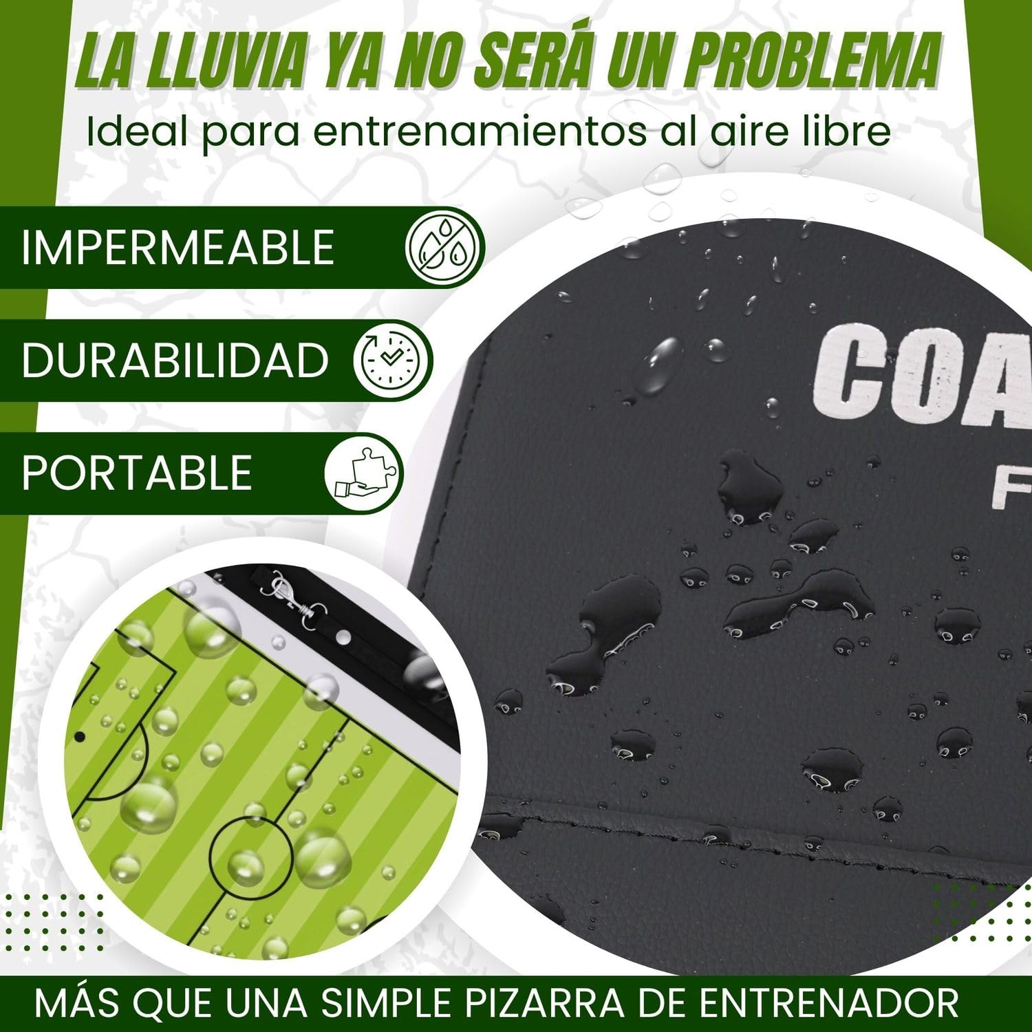 Pizarra Fútbol Entrenador 44 Fichas 3 Rotuladores Negro Azul Rojo Carpeta Entrenamiento