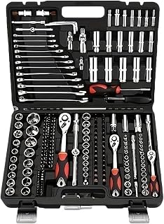 Hand Tools 216 Piece Socket Set Tool Repair Ratchet Wrench Combination Set Practical