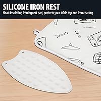 Vista 5 de Seiritex Tapete de planchar para mesa, almohadilla de planchar portátil de 39.4 x 18.9 pulgadas, tabla de hierro 5 en 1, manta de hierro de viaje