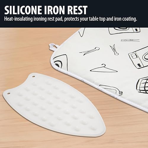 Miniatura 5 de Seiritex Tapete de planchar para mesa, almohadilla de planchar portátil de 39.4 x 18.9 pulgadas, tabla de hierro 5 en 1, manta de hierro de viaje