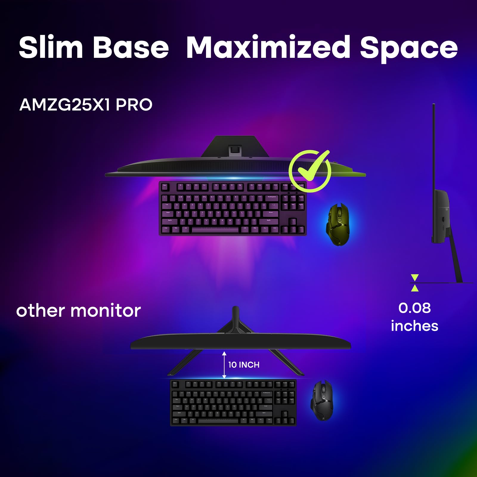 Amazon.com: Amzfast 24.5 Inch 280Hz/240Hz FHD 1080p Gaming Monitor 