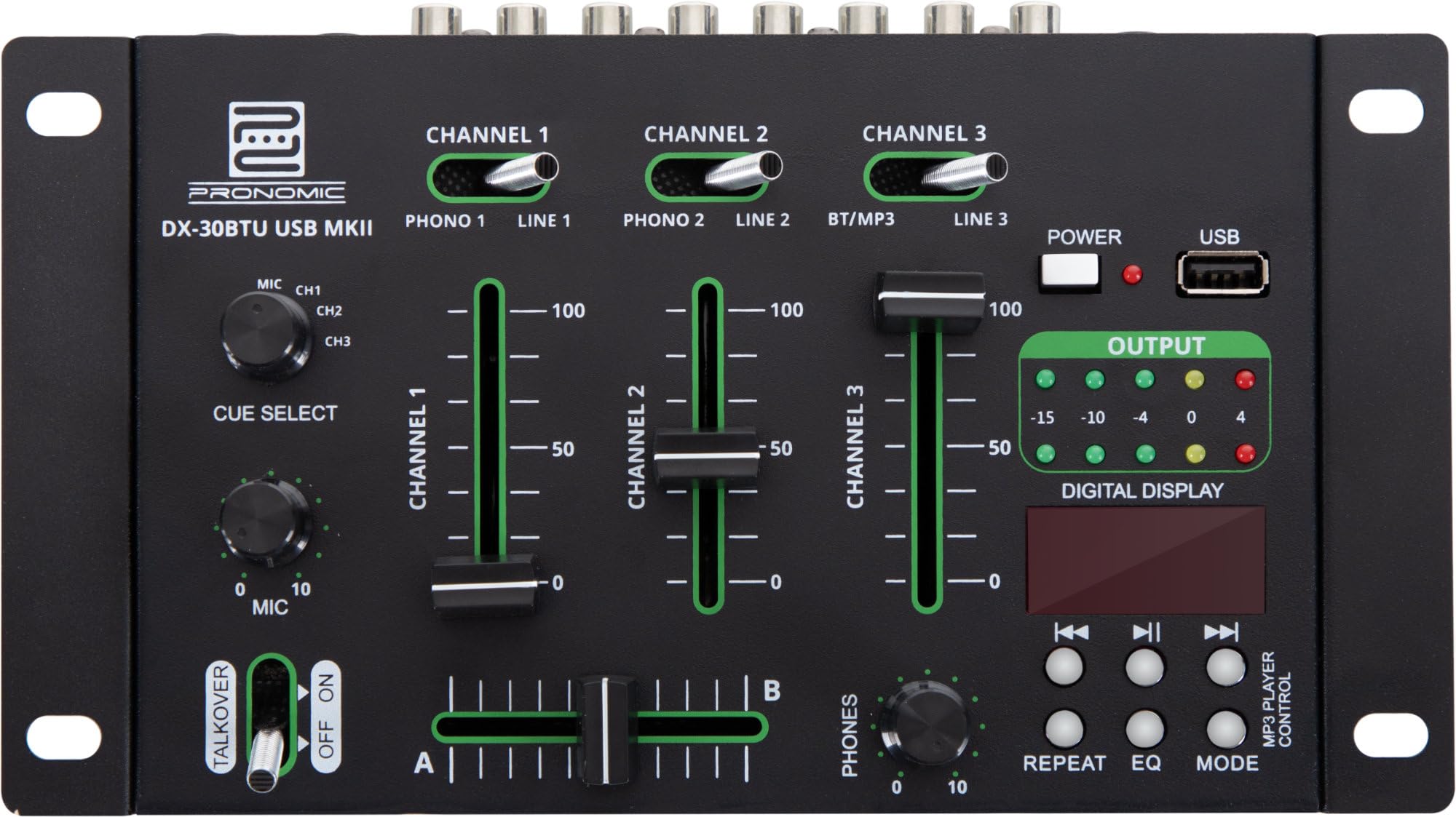 mixer audio con 3 canali bluetooth cue function