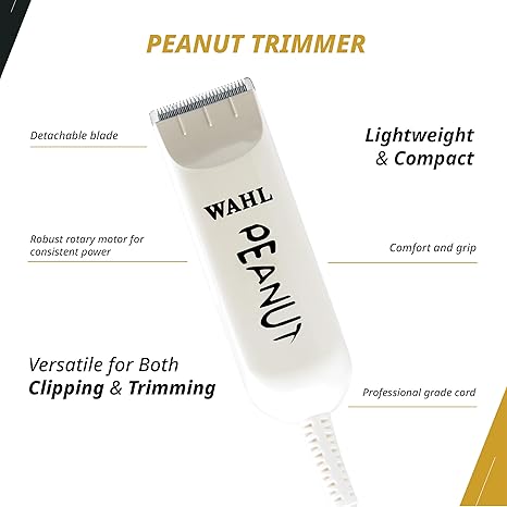 Wahl Professional All Star Combo, Corded Designer Clipper & Peanut Trimmer Set, Adjustable Taper Lever, Complete Kit