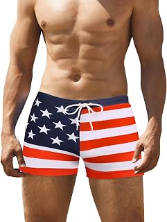 COOFANDY Men's Swimwear Swimsuits Solid Basic Swim Boxer Trunks Board Shorts with Zipper Pockets