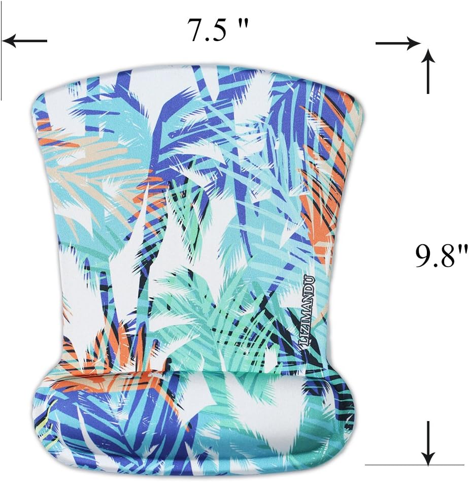 Cheliz Memory Foam Mouse Pad Mat with Wrist Rest (White Coconut Tree)