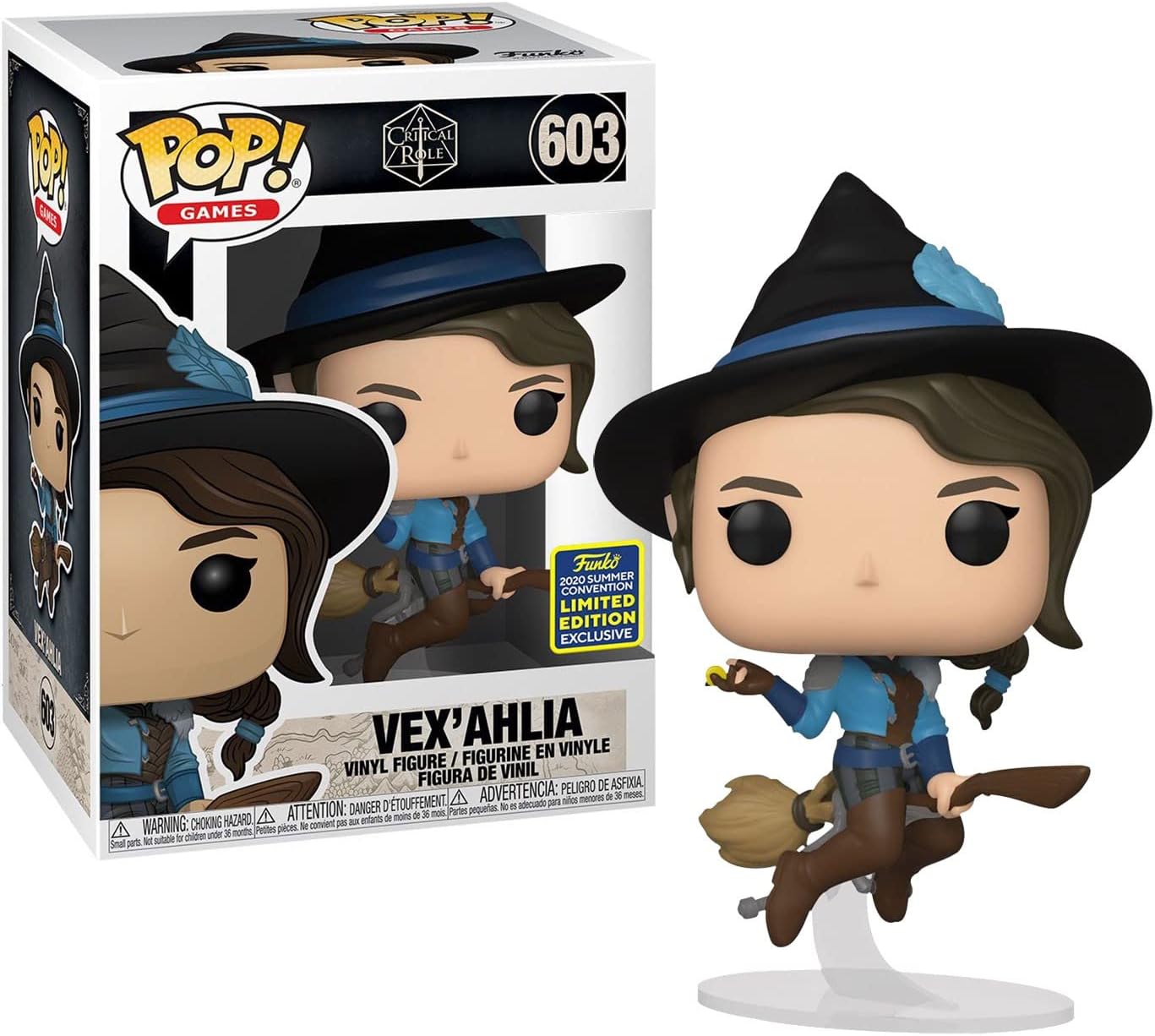 Funko POP! Games: Critical Role - Vex on Broom #603 Vex'Ahlia SDCC Shared Summer Convention Exclusive