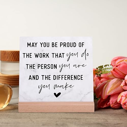 Miniatura 3 de Regalos para compañeros de trabajo para mujeres y hombres, regalos de Navidad de oficina para compañeros de trabajo, placa inspiradora de decoración