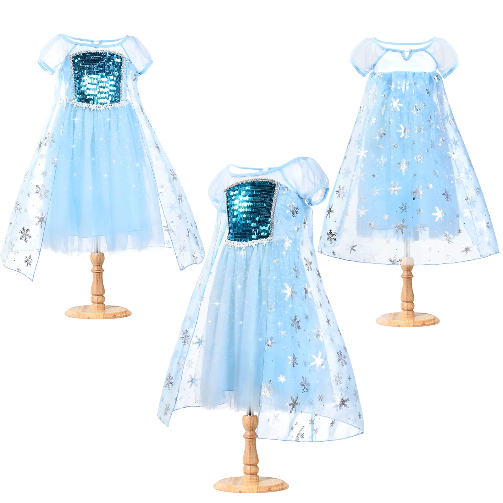 URAQT Elsa Dress, Elsa Costume with Elsa Dress Up Accessories Set