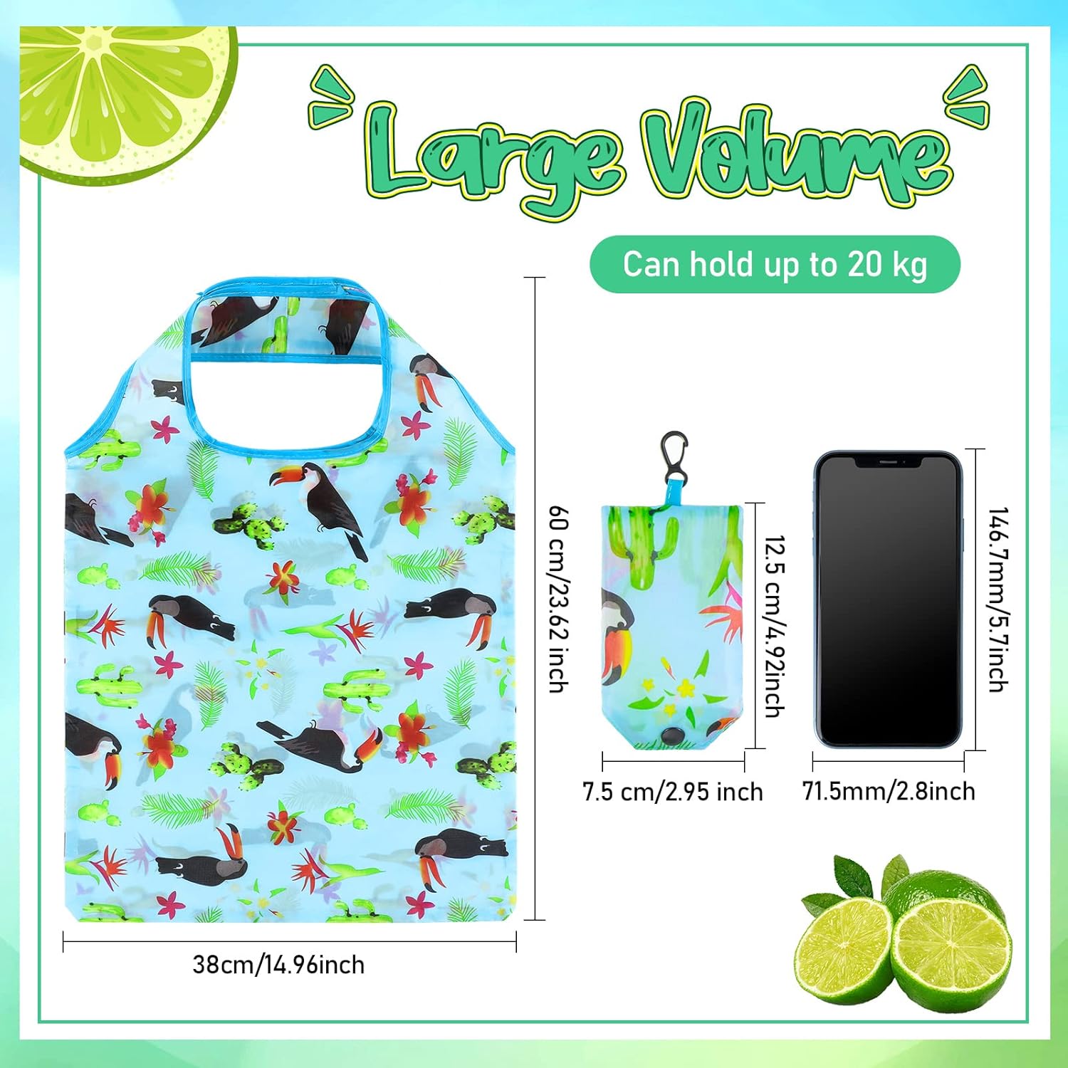 Shappy 34 Pcs Reusable Floral Grocery Bags Foldable Nylon Tote Bags Washable Shopping Bags Extra Large Cute Flower Reusable Bags with Attached Pouch for Women Grocery Shopping Supplies - Image 4