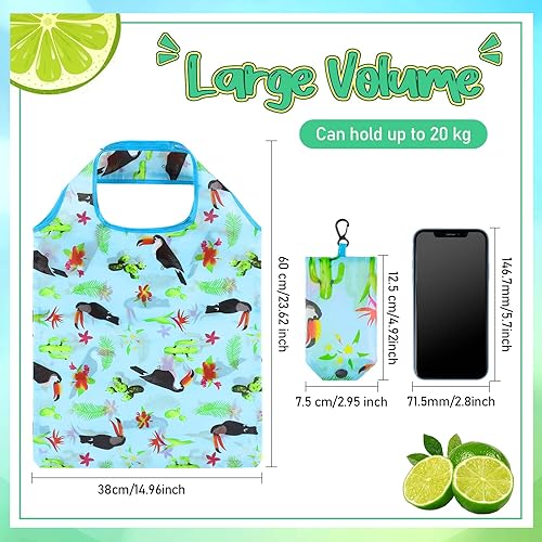 Miniatura 2 de Shappy 34 bolsas de comestibles reutilizables con diseño floral, bolsas plegables de nailon lavables, bolsas de compras extragrandes lindas con